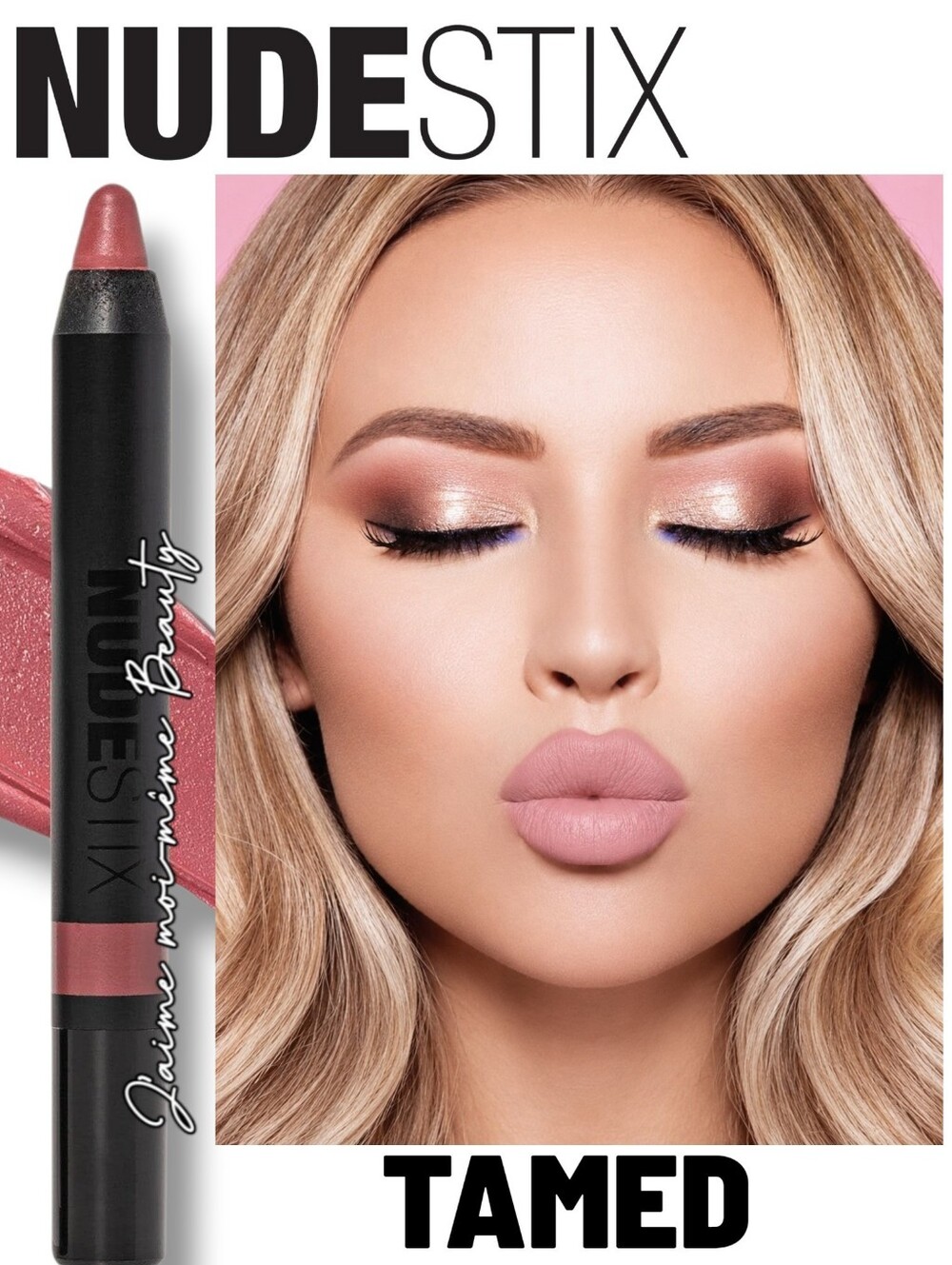 NUDESTIX Tamed Matte Lip Crayon - Soft Tan Rose Pink